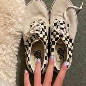 black and white checkered vans